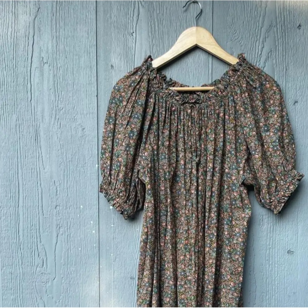 Doen Floral Puff Sleeve Midi Dress